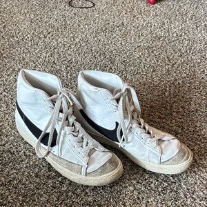 Nike White and Black High-Top Sneakers